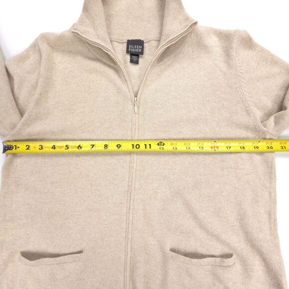 EILEEN FISHER Cashmere Wool Angora Rabbit Hair Sweater Jacket Minimal Lagenlook - Picture 5 of 7